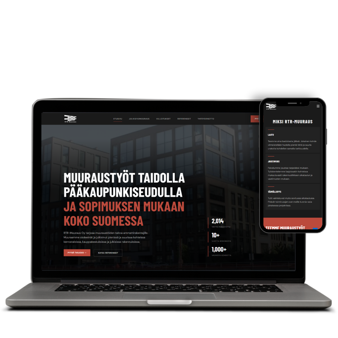 RTR-Muuraus Oy: verkkosivuston esittely